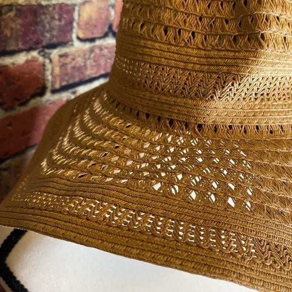 Jones New York Wide Brim Natural Floppy Sun Hat One Size - Picture 3 of 5